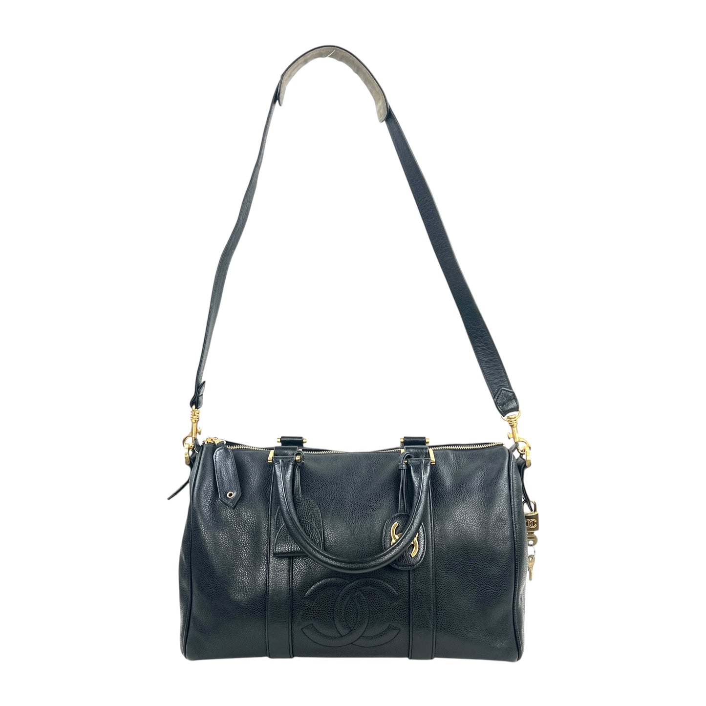 Chanel Vintage Caviar Leather Boston Bag