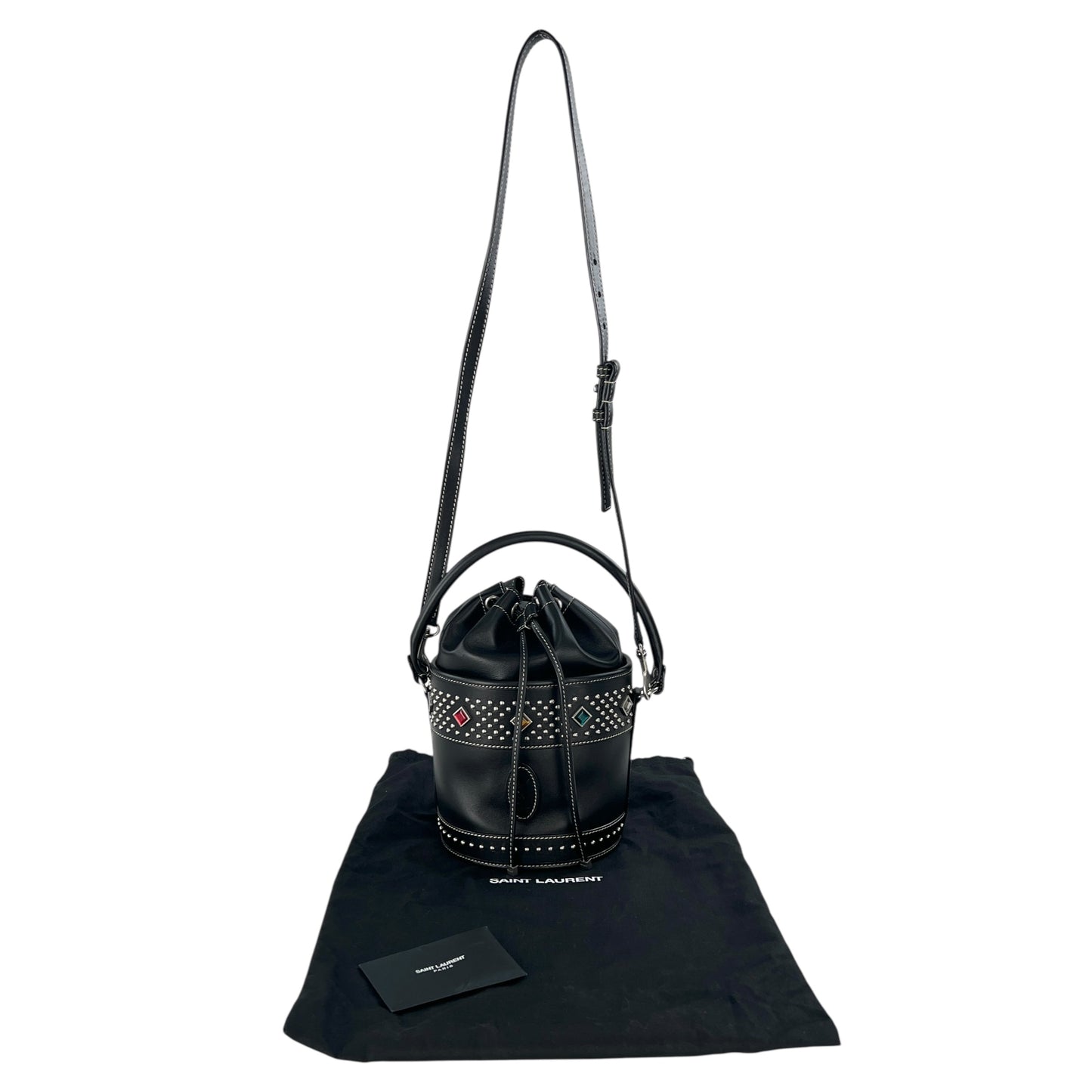 Saint Laurent Bahia Studded Bucket Bag