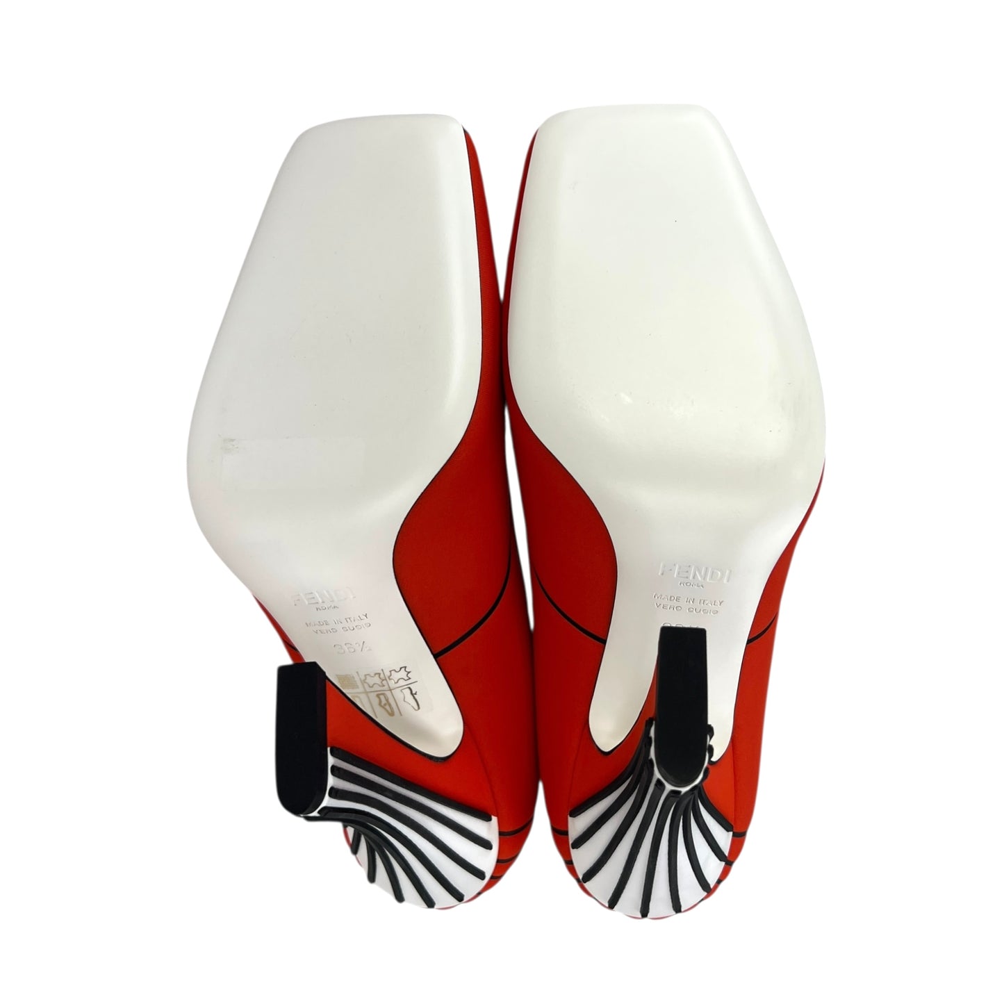 Fendi Red Neoprene Pumps