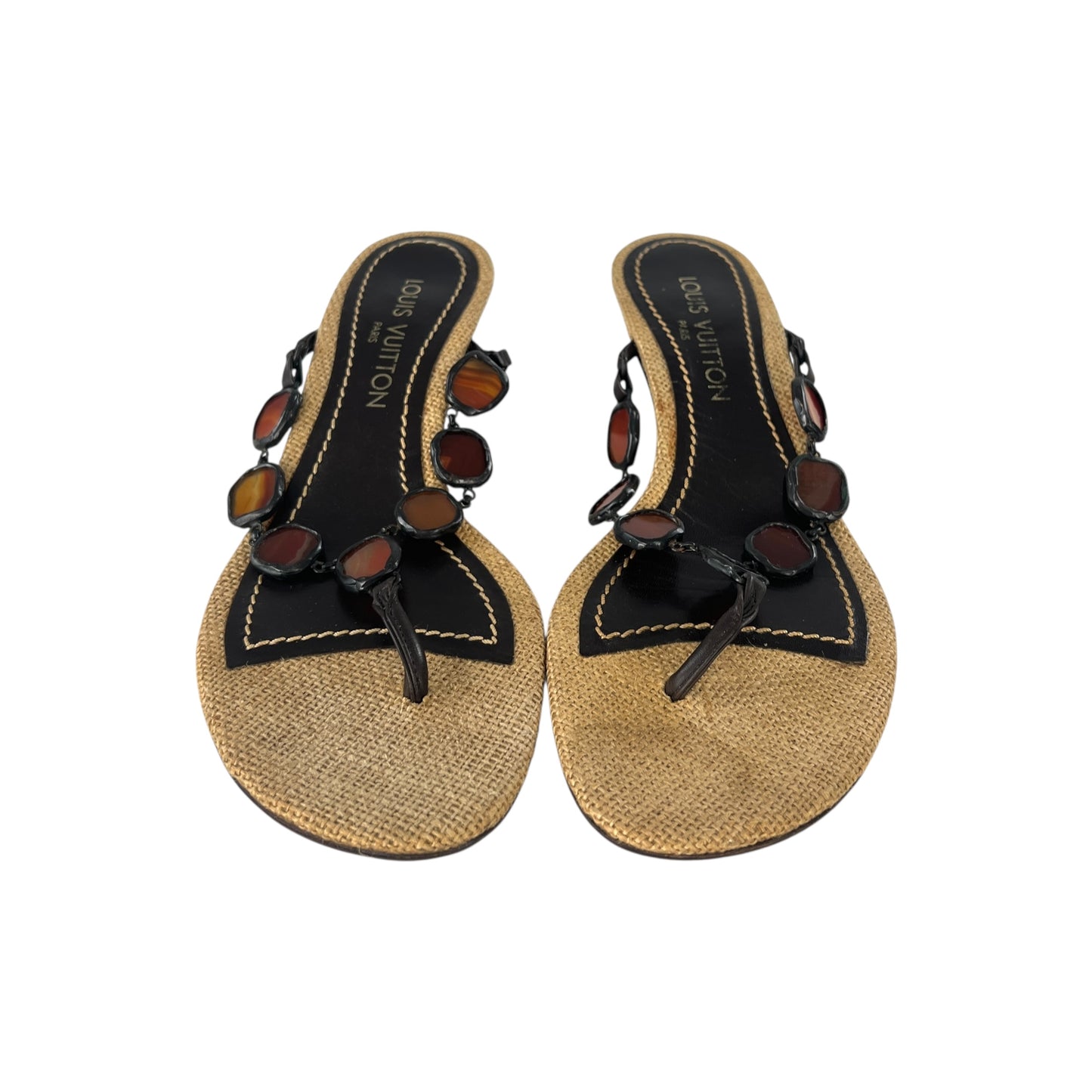 Louis Vuitton Raffia Heeled Sandals