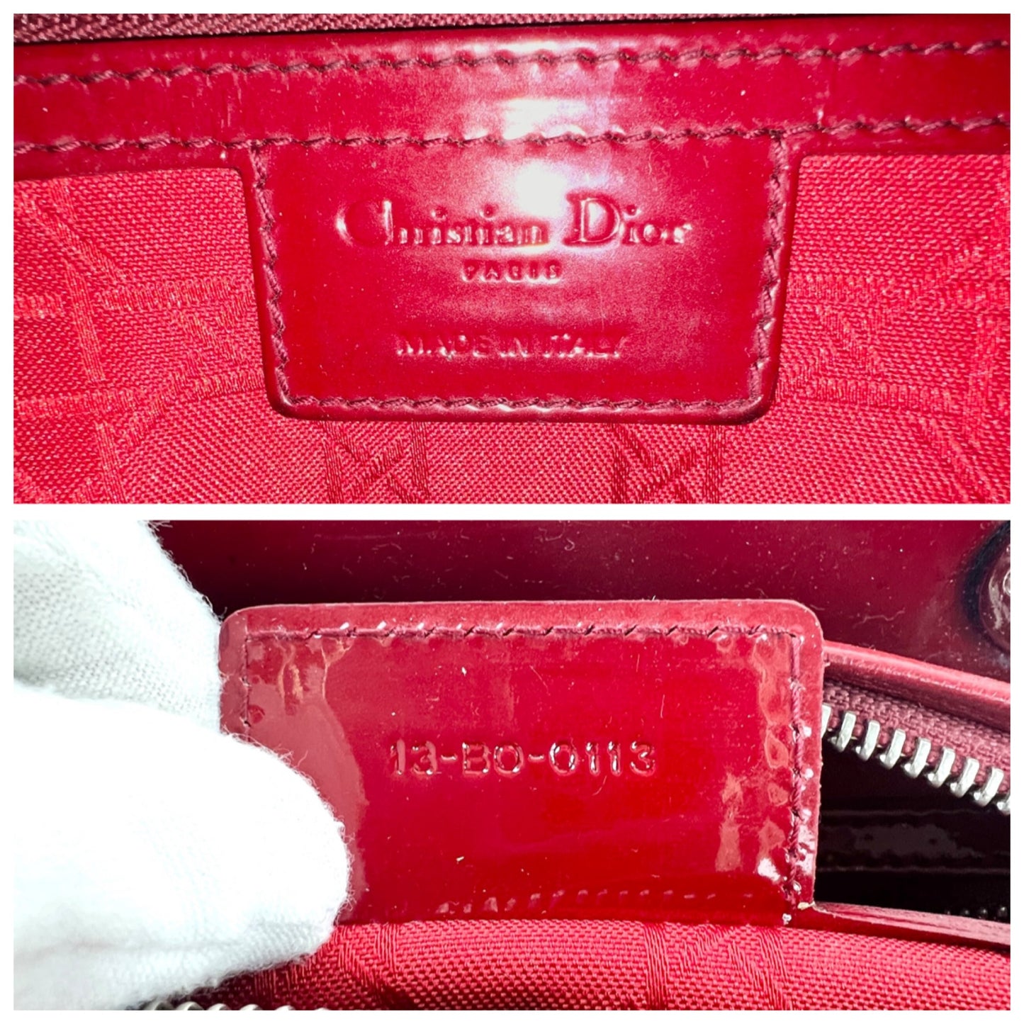 Dior Lady Dior Patent Leather Two-Way Bag