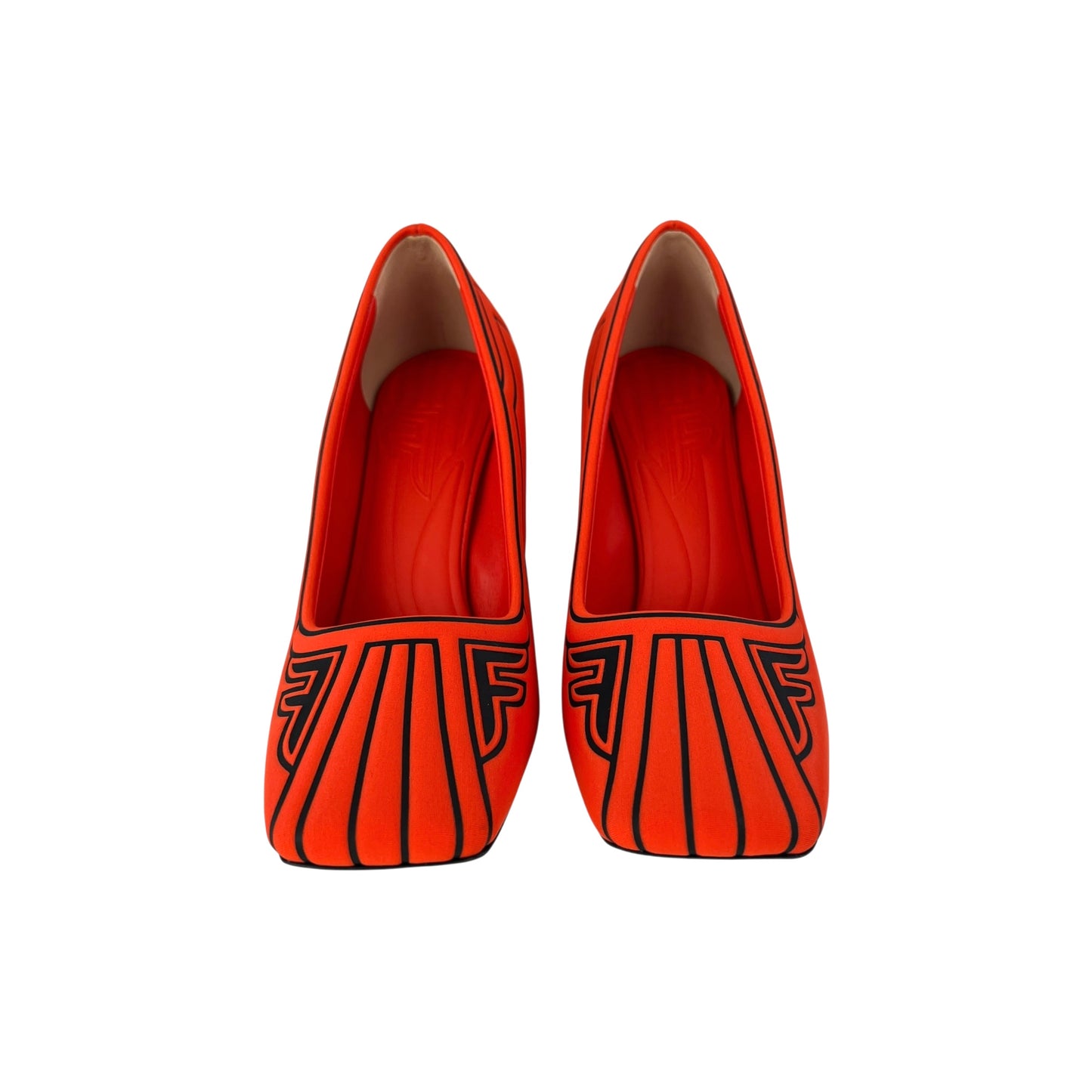 Fendi Red Neoprene Pumps