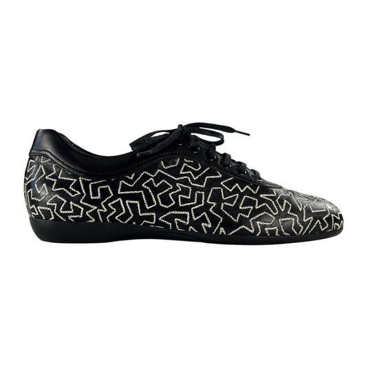 Ferragamo Embroidered Leather Sneakers