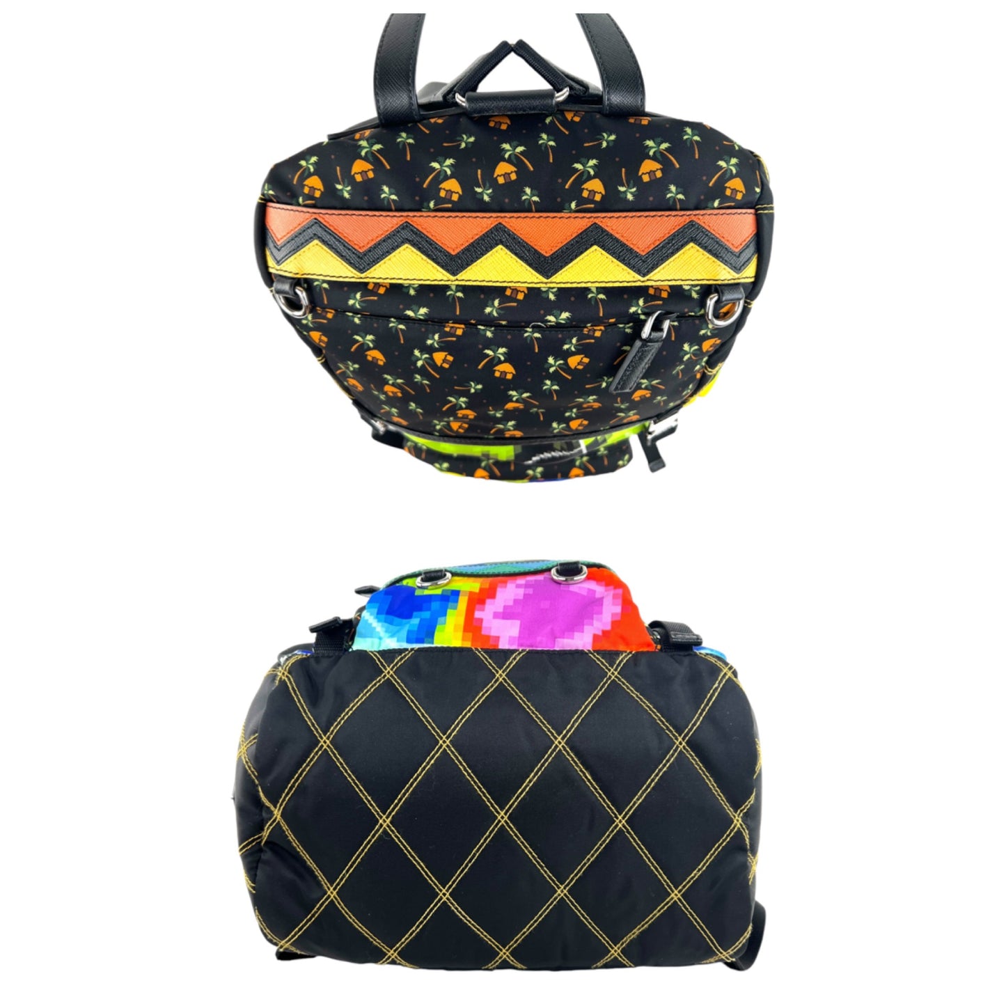 Prada Multicolor Pixel Tessuto Nylon Backpack