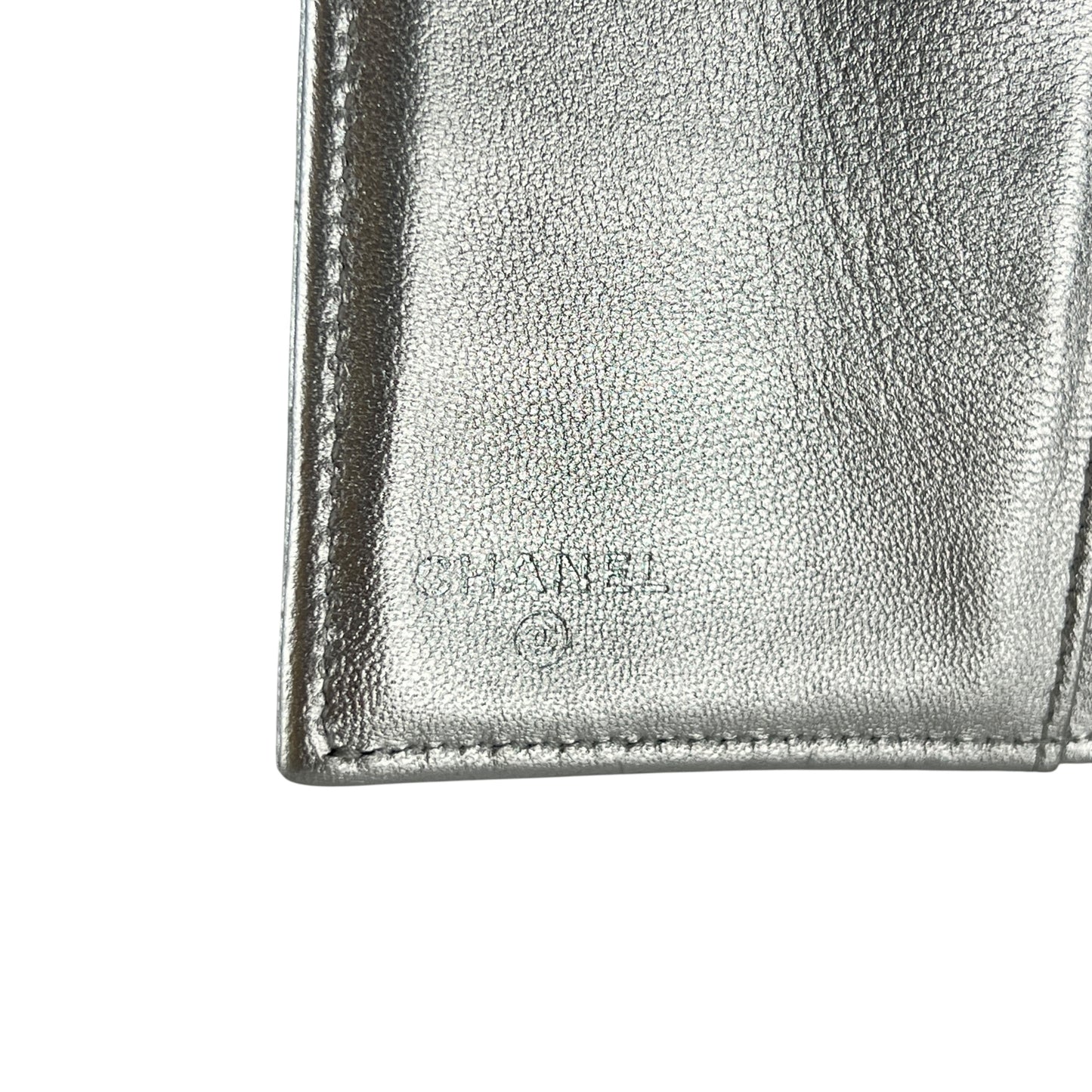 Chanel Matelasse Lambskin Silver Wallet