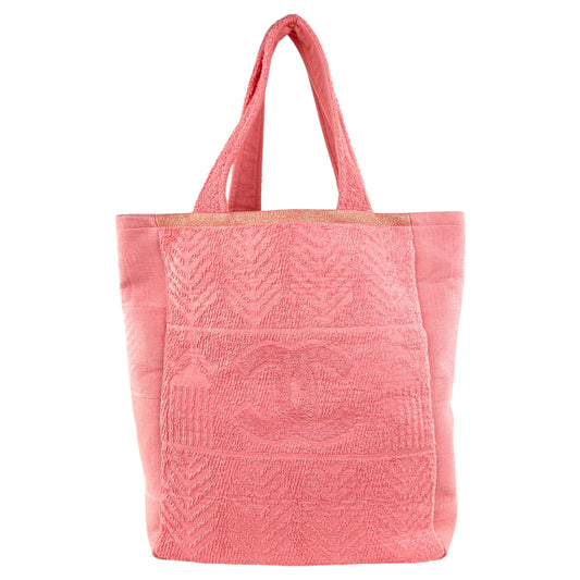 Chanel CC Terry Cloth Beach Towel Set Bag