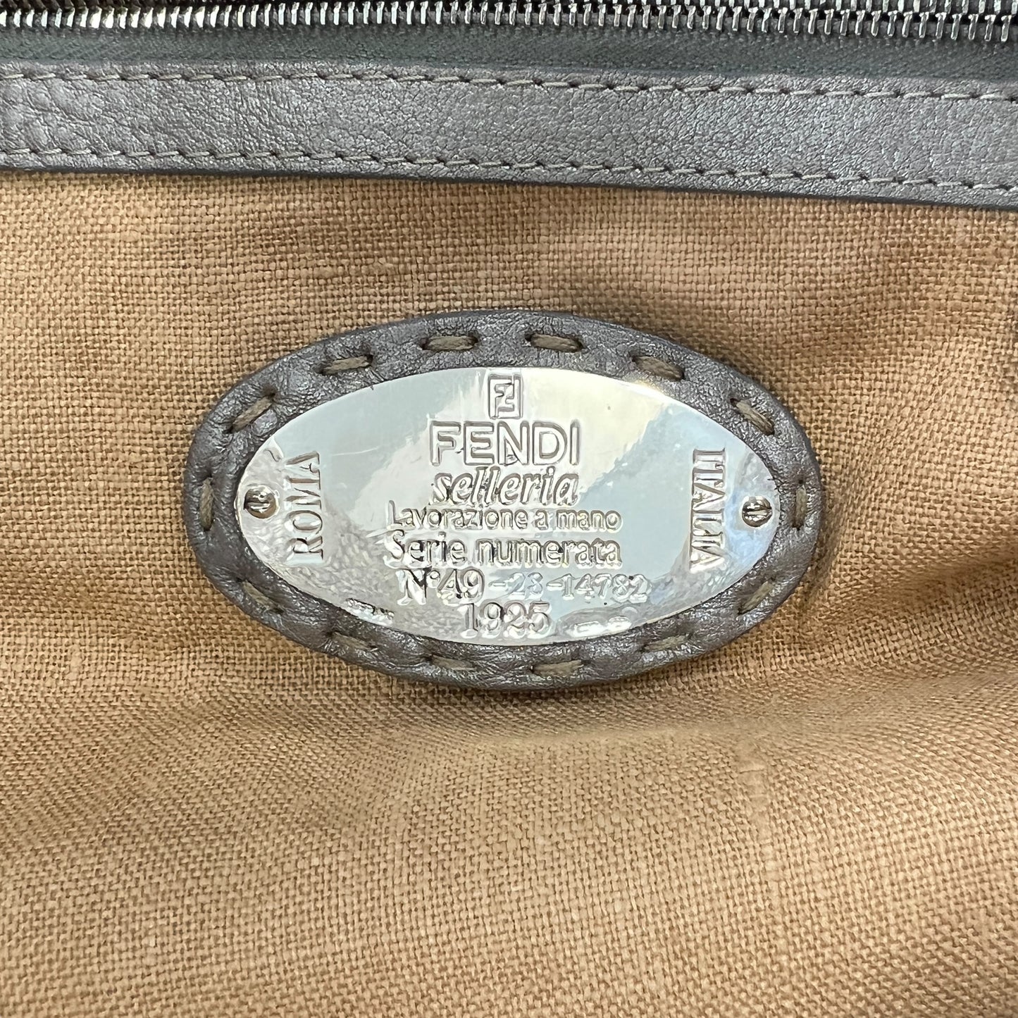 Fendi Villa Borghese Leather Selleria Tote Bag