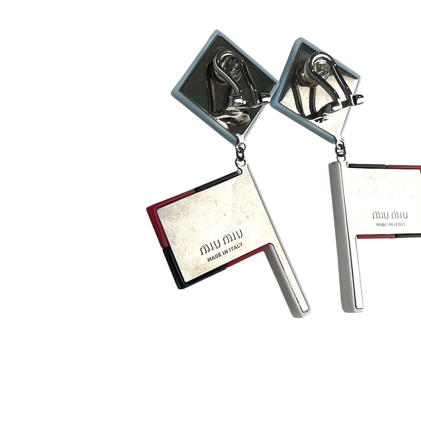 Miu Miu Racing Flag Earrings