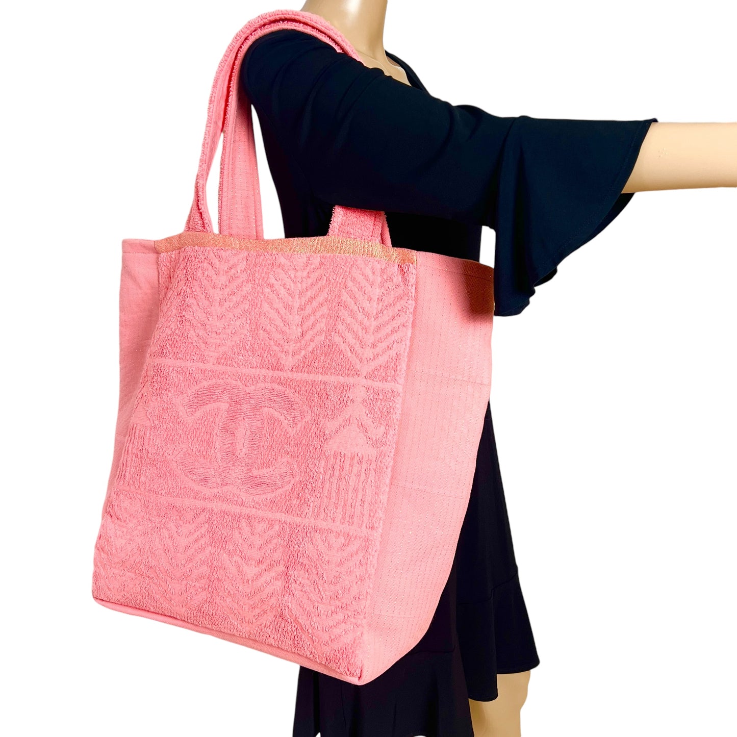 Chanel CC Terry Cloth Beach Towel Set Bag