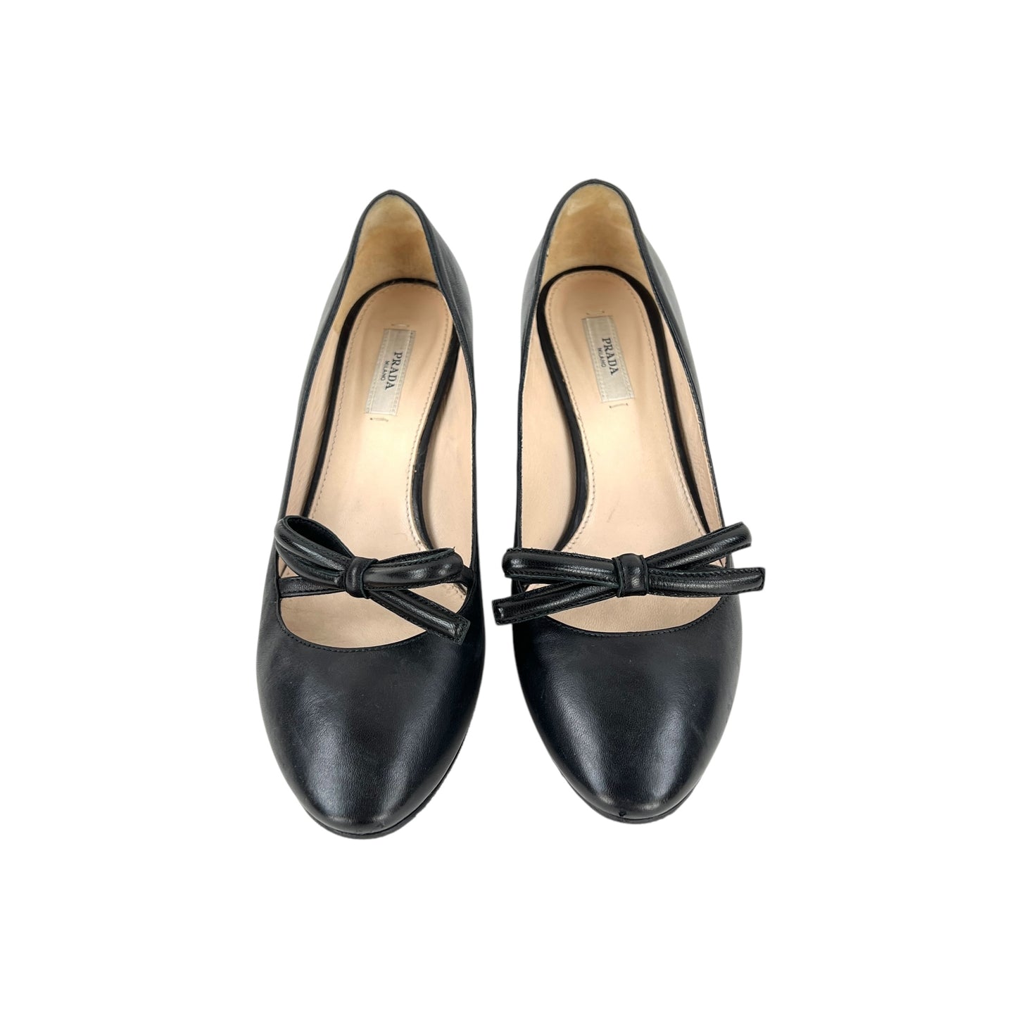 Prada Leather Bow Pumps