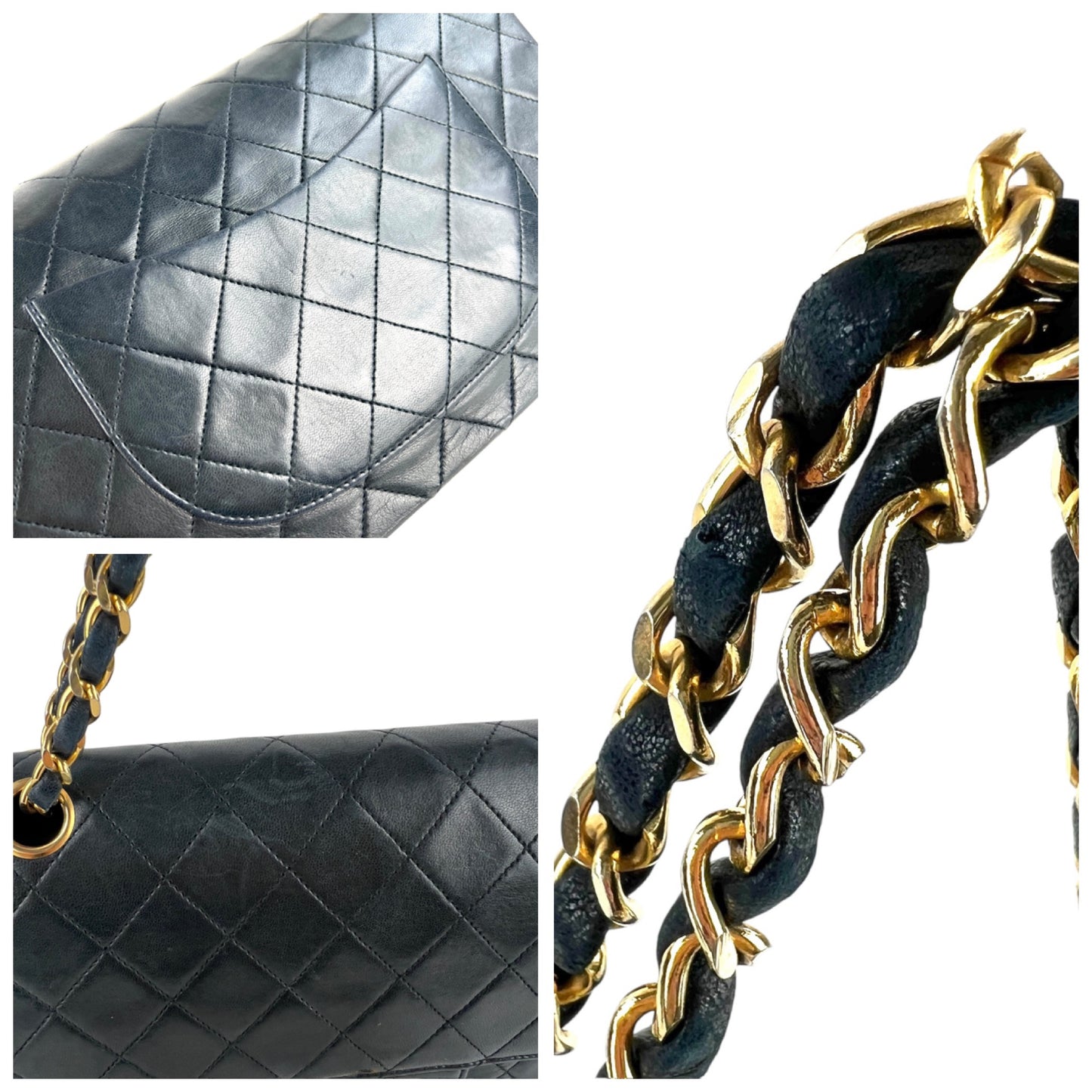 Chanel Vintage CC Double Flap Matelasse Lambskin Shoulder Bag