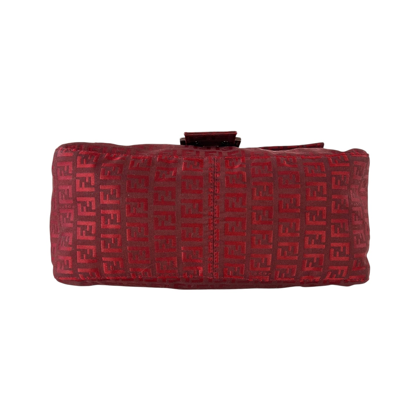 Fendi Zucchino Red Mama Baguette Bag