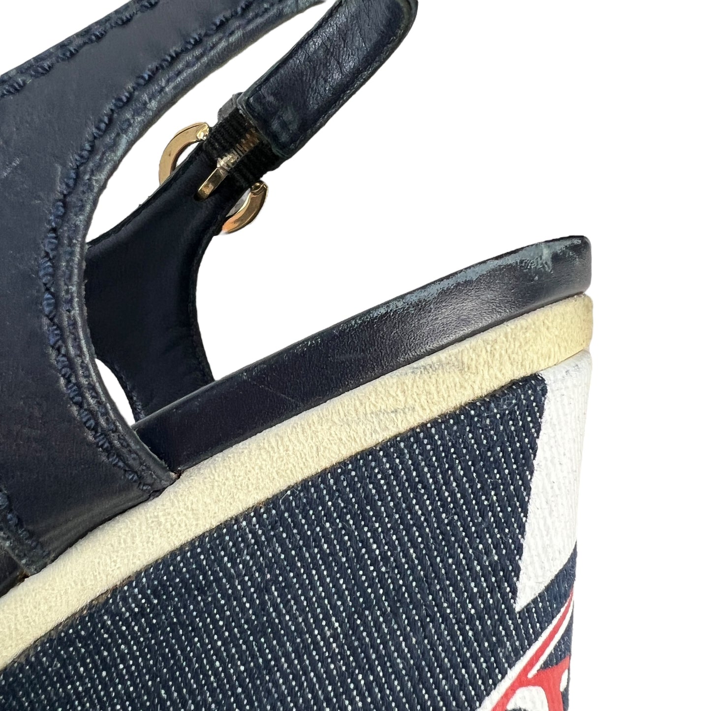 Louis Vuitton Denim Wedge Sandals