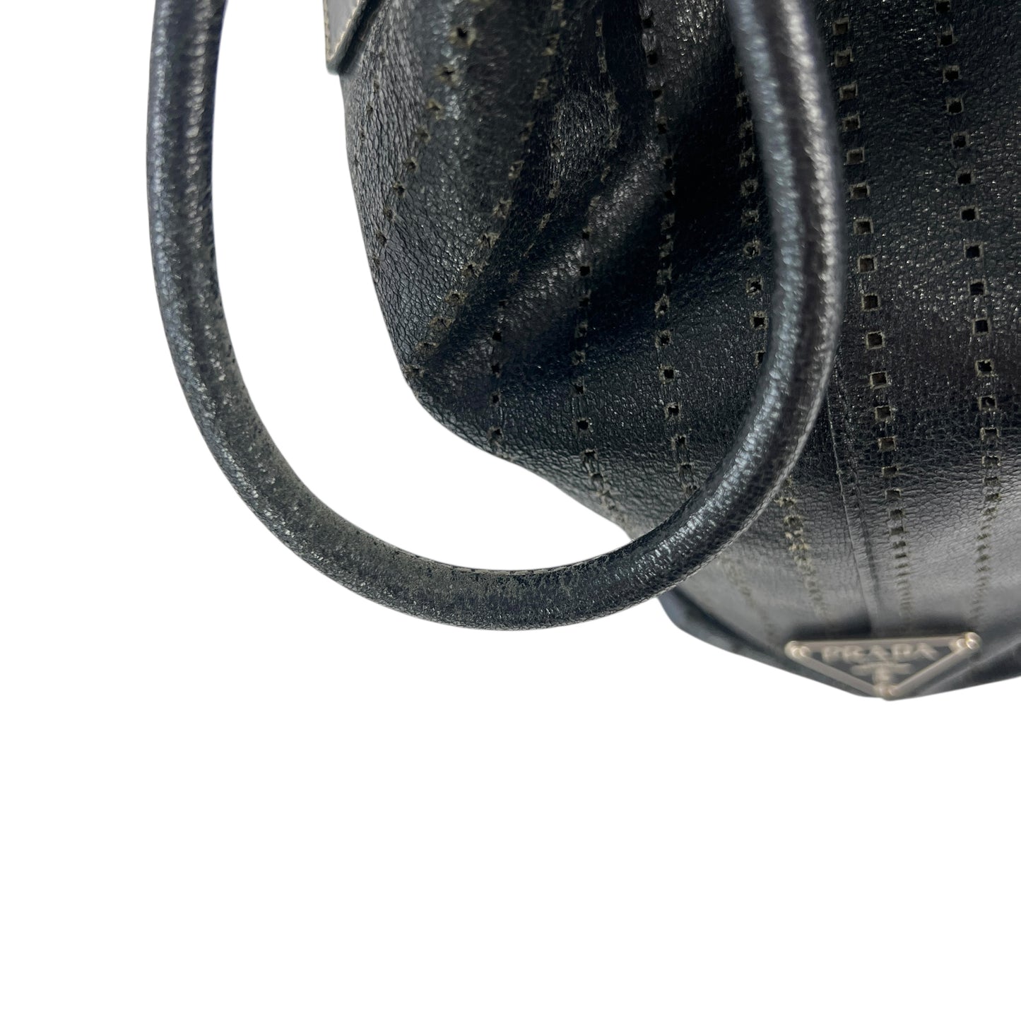Prada Perforated Leather Tote