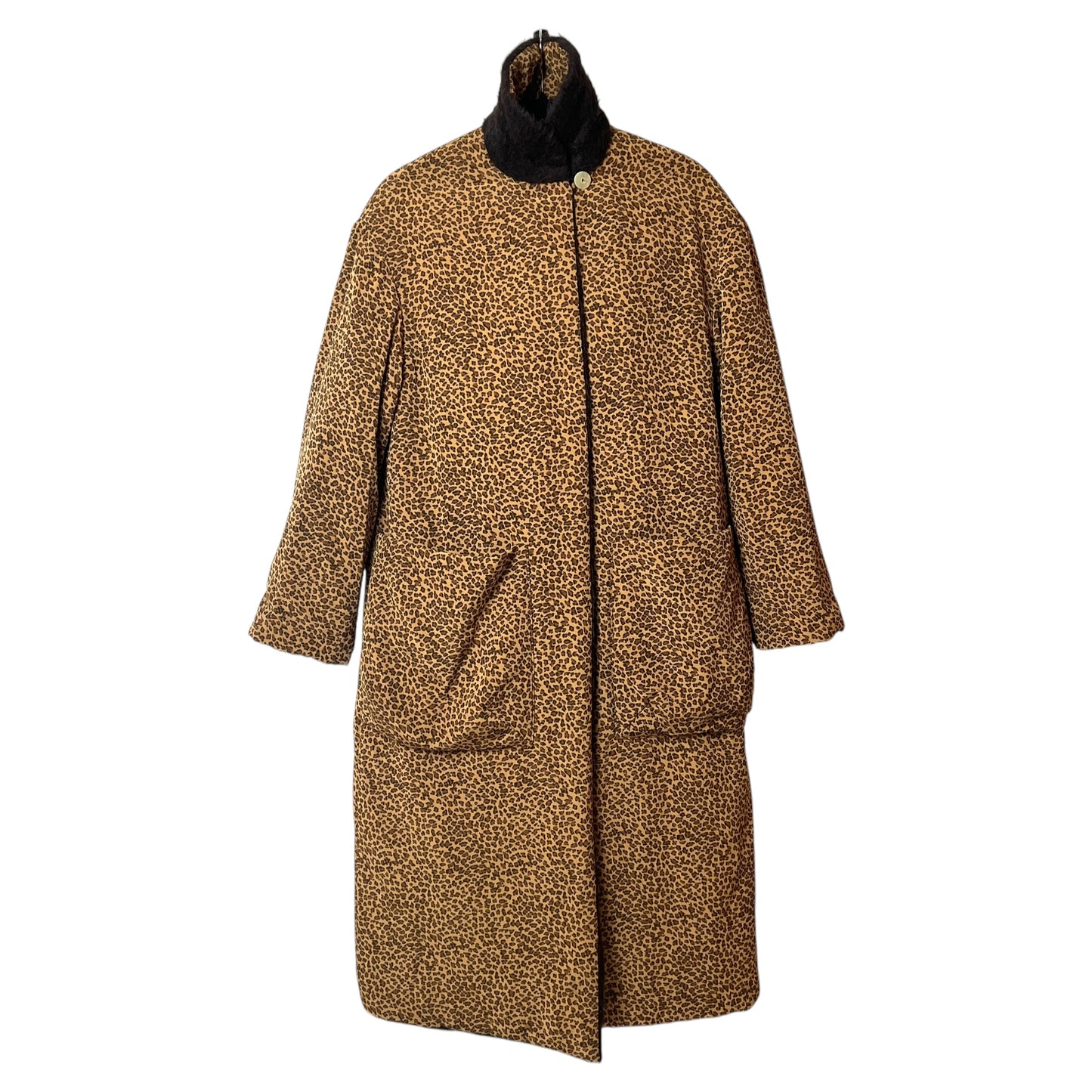 Bottega Veneta Vintage Leopard Print Alpaca Reversible Driving Coat