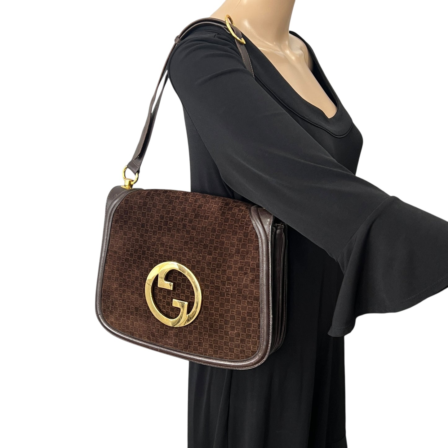 Gucci Vintage Suede Shoulder Bag