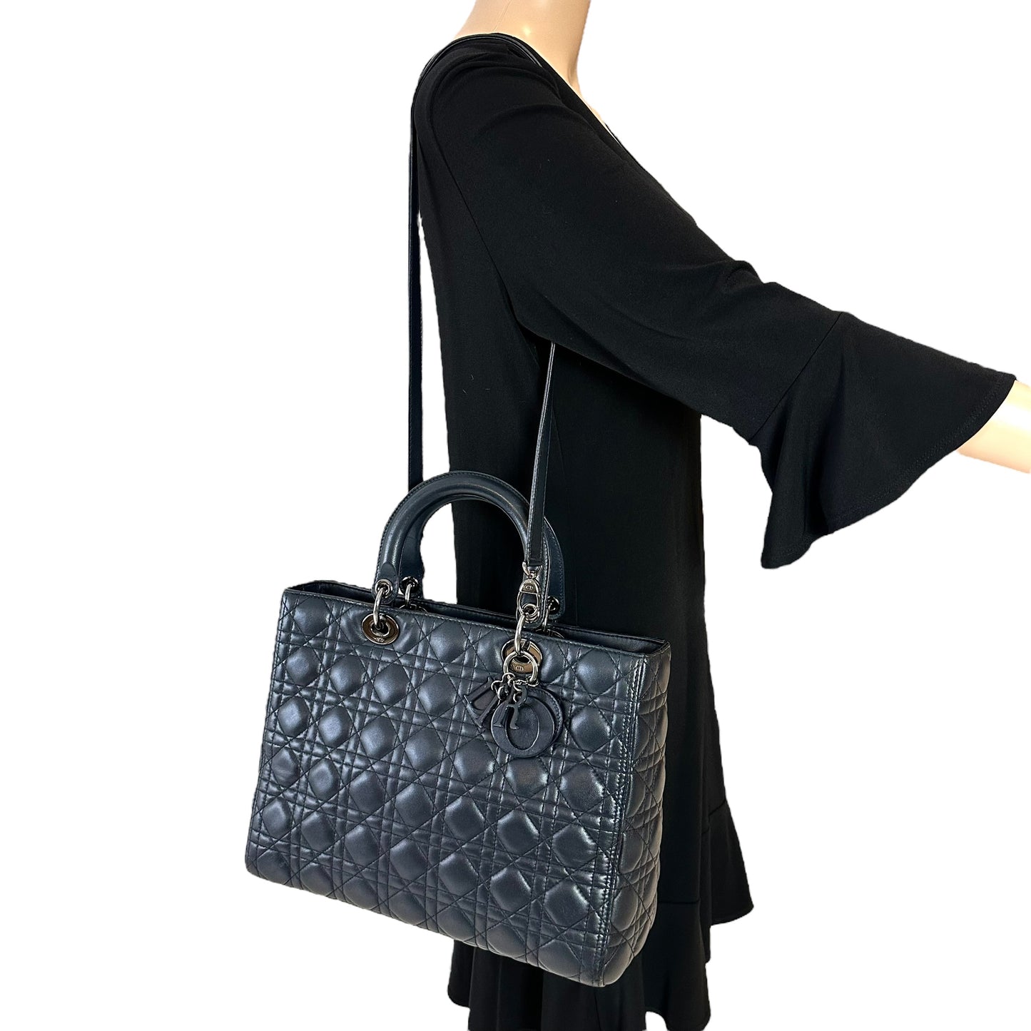 Dior Lady Dior Cannage Leather Two-Way Bag