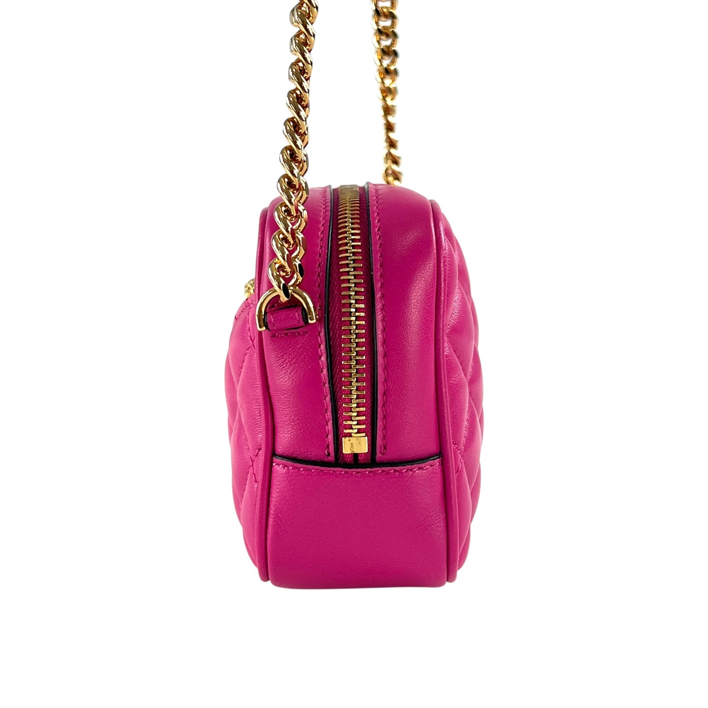 Versace Medusa Pink Quilted Chain Crossbody Bag