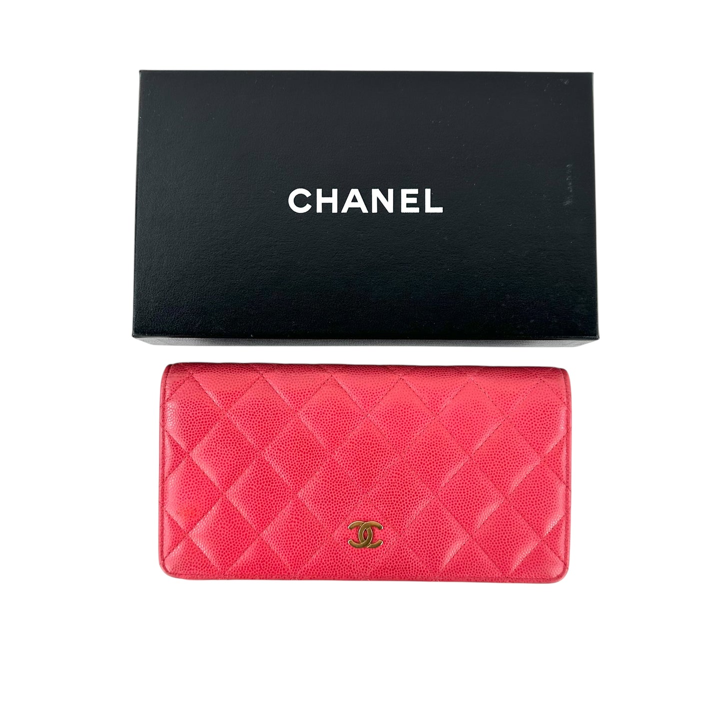 Chanel Matelasse Caviar Leather Long Bifold Wallet