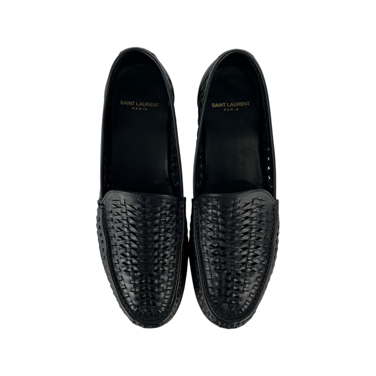 Saint Laurent Leather Woven Loafers
