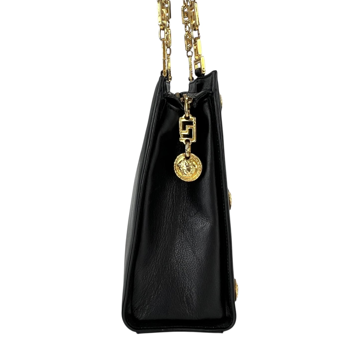 Versace Vintage Medusa Studded Shoulder Bag