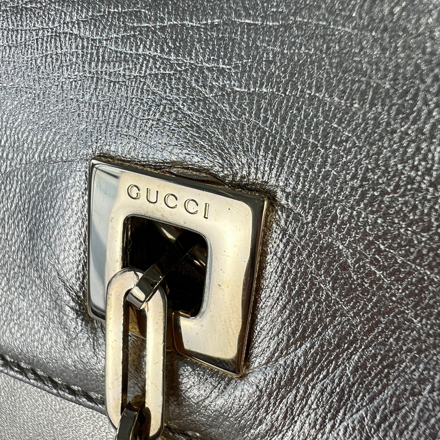 Gucci Tiger Charm Leather Shoulder Bag