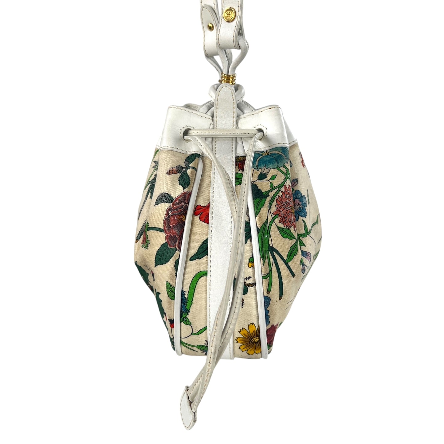 Gucci Vintage Flora Drawstring Crossbody Bag