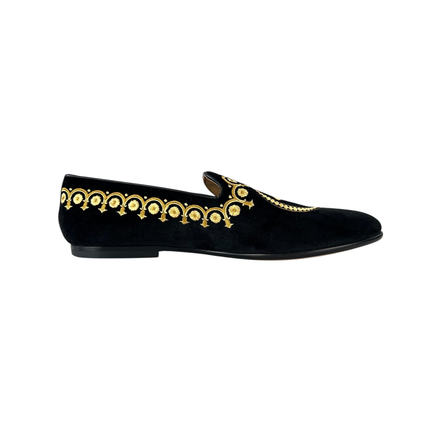 Versace Medusa Embroidered Velvet Loafers