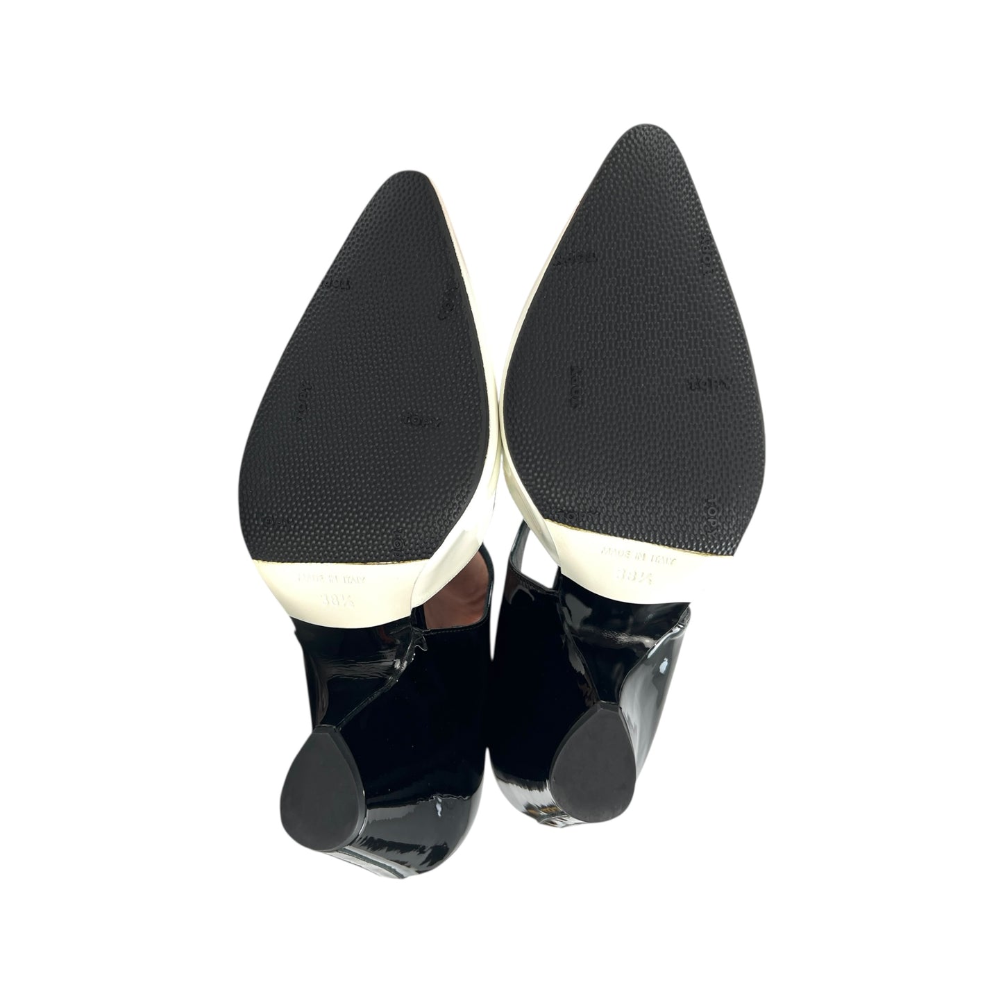 Chanel CC Black & White Patent Leather Pumps