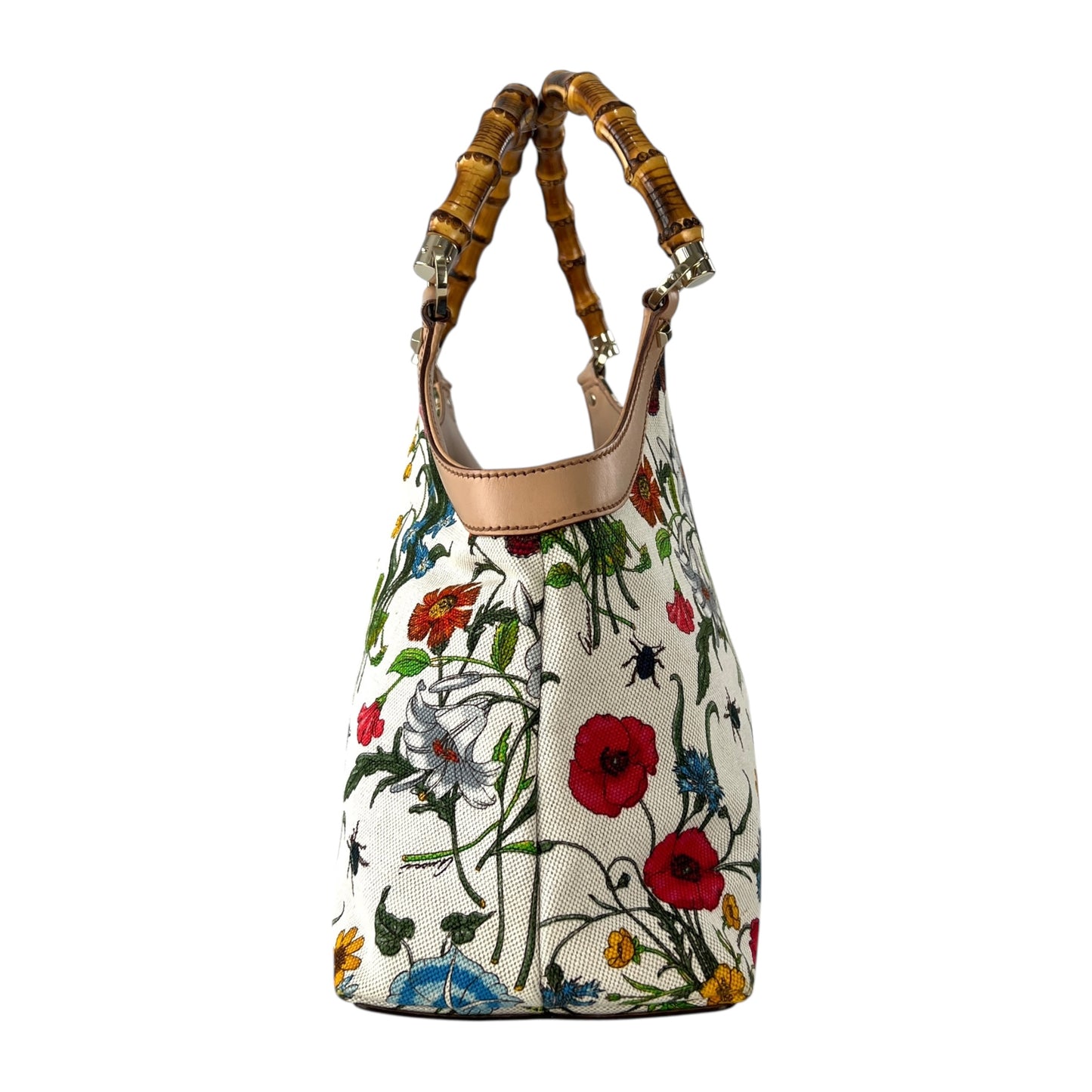 Gucci Flora Bamboo Handbag