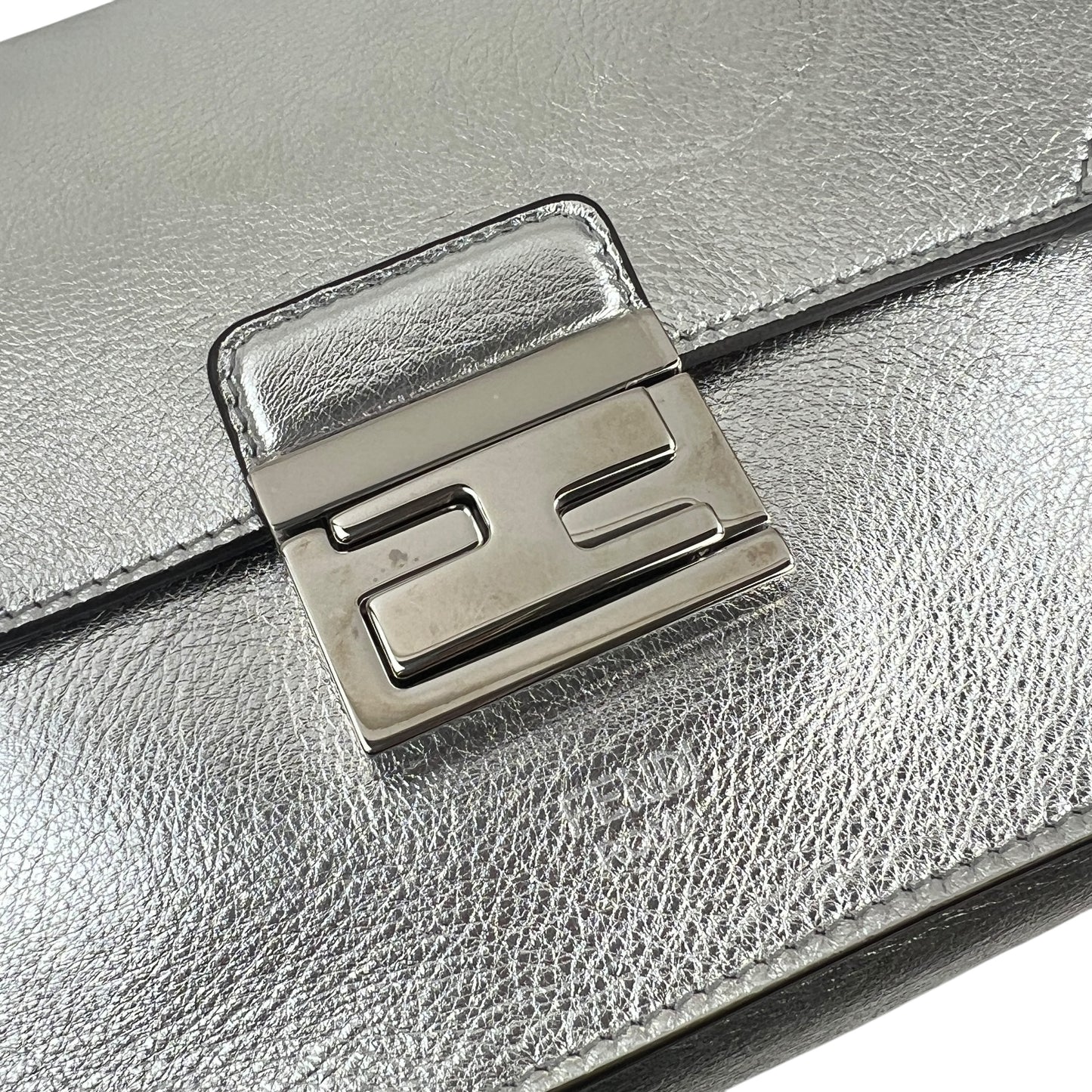 Fendi Kan U Metallic Leather Two-Way Bag
