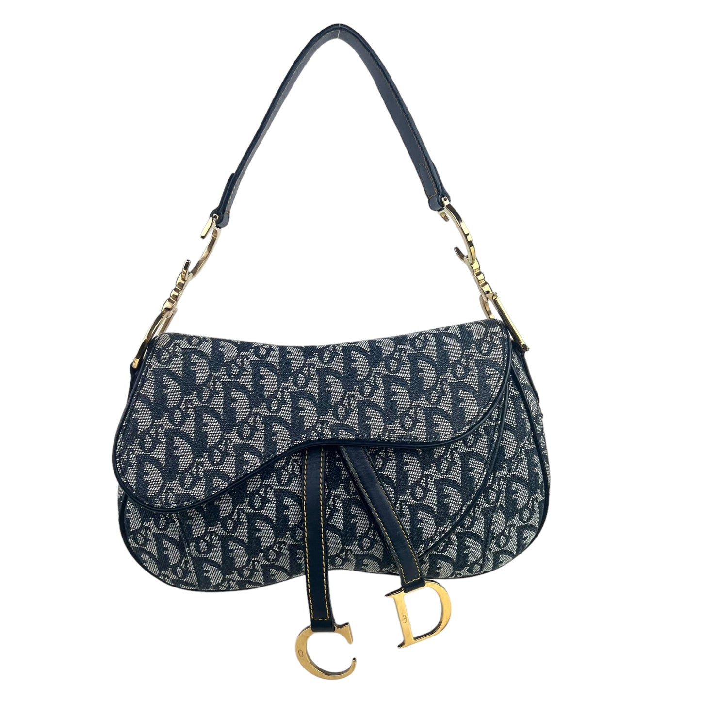 Dior Vintage Trotter Canvas Double Saddle Bag