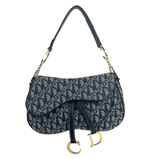 Dior Vintage Trotter Canvas Double Saddle Bag