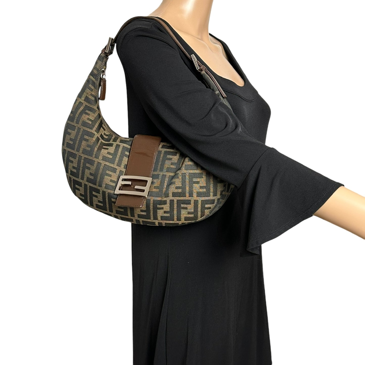 Fendi Zucca Croissant Shoulder Bag