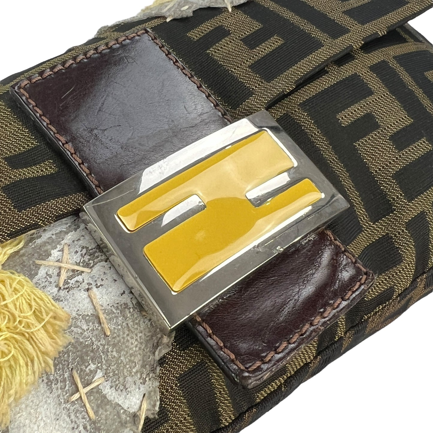 Fendi Zucca Flower Baguette Bag