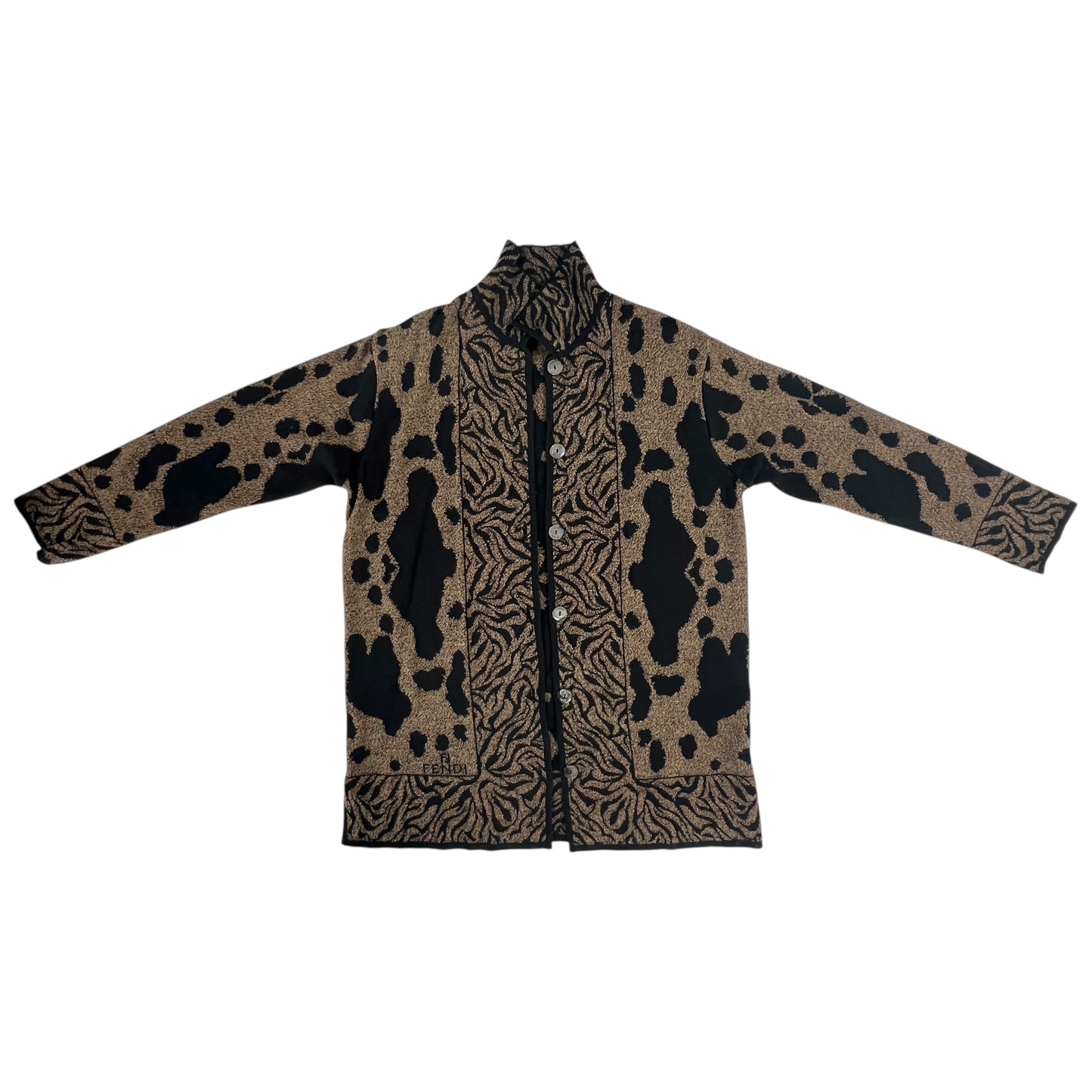 Fendi Vintage Animal Print Cardigan