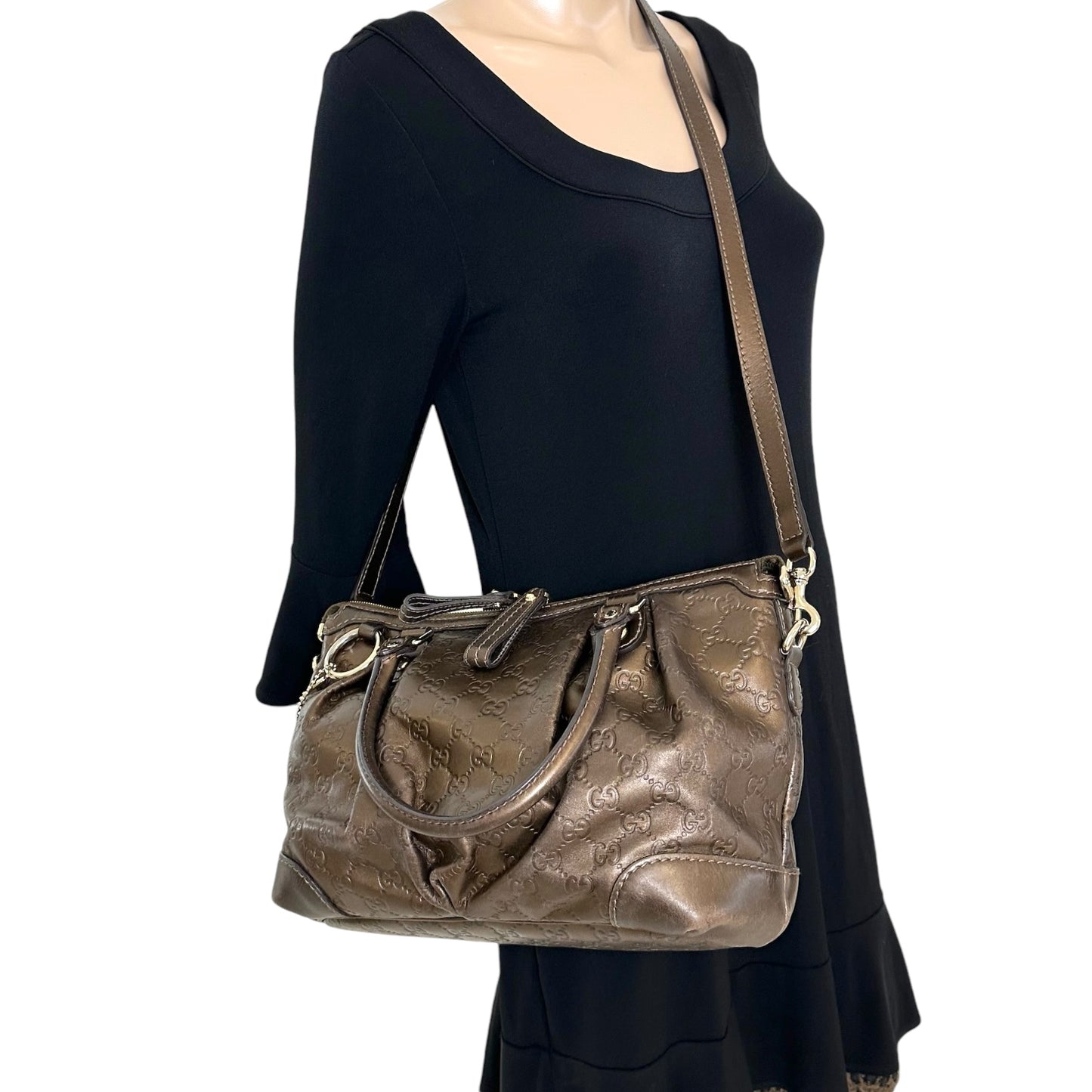 Gucci Guccissima Sukey Leather 2-Way Bag