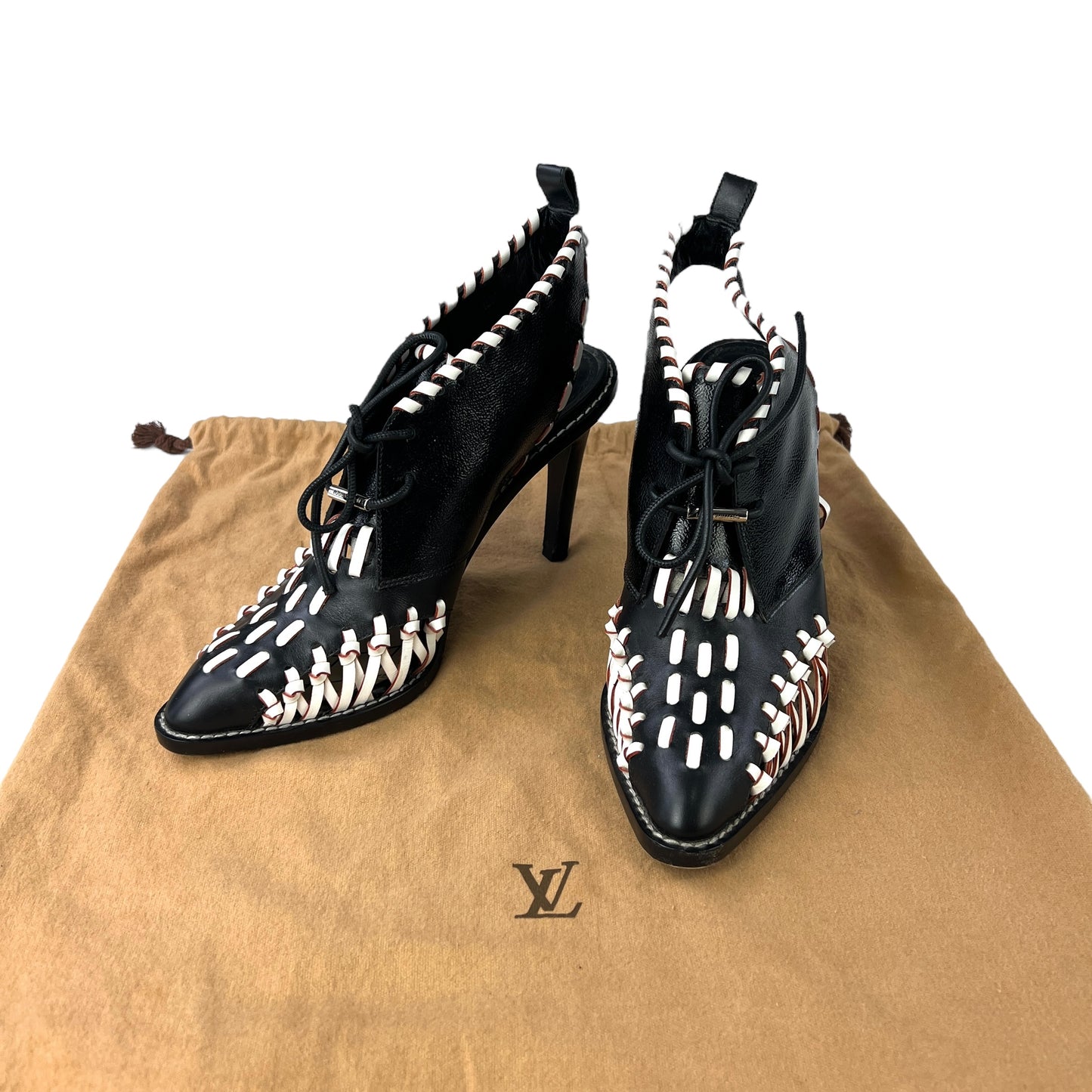 Louis Vuitton Leather Lace-Up Heels