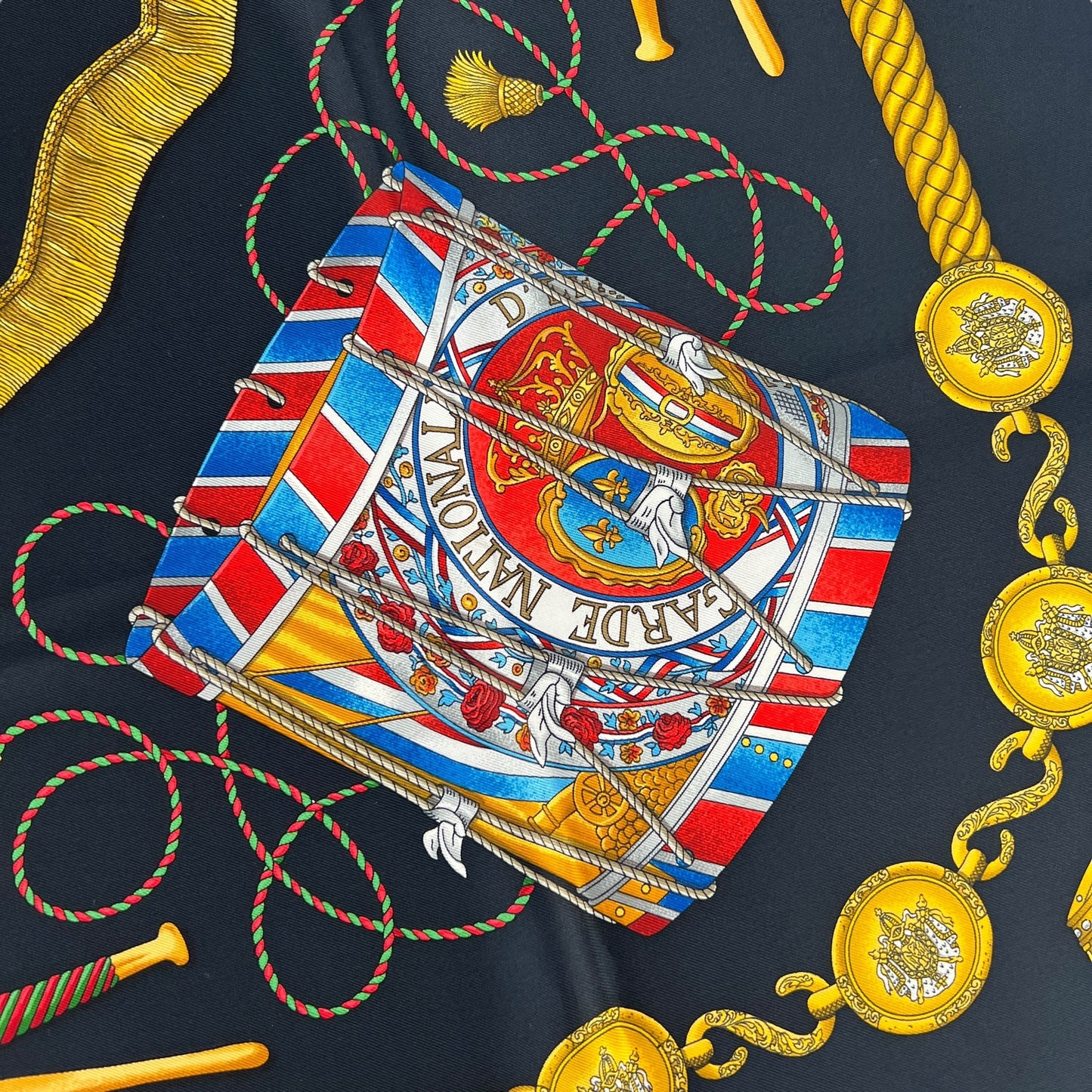 Hermès Les Tambours Silk Scarf