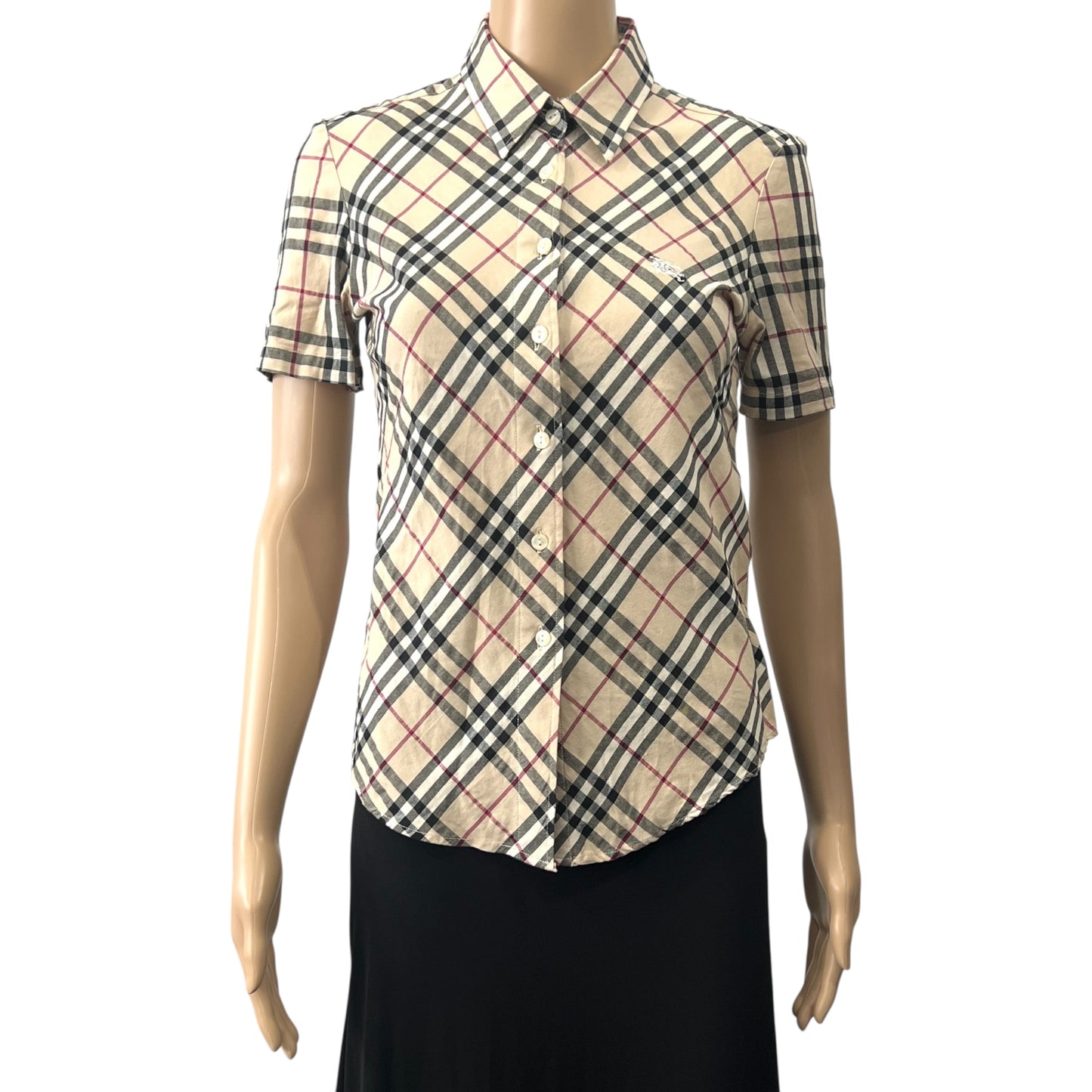 Burberry Nova Check Button-Up Polo