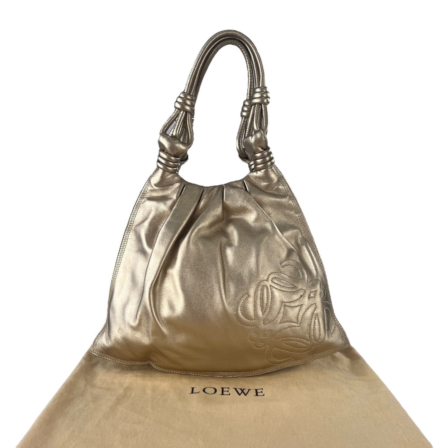 Loewe Anagram Metallic Leather Tote Bag