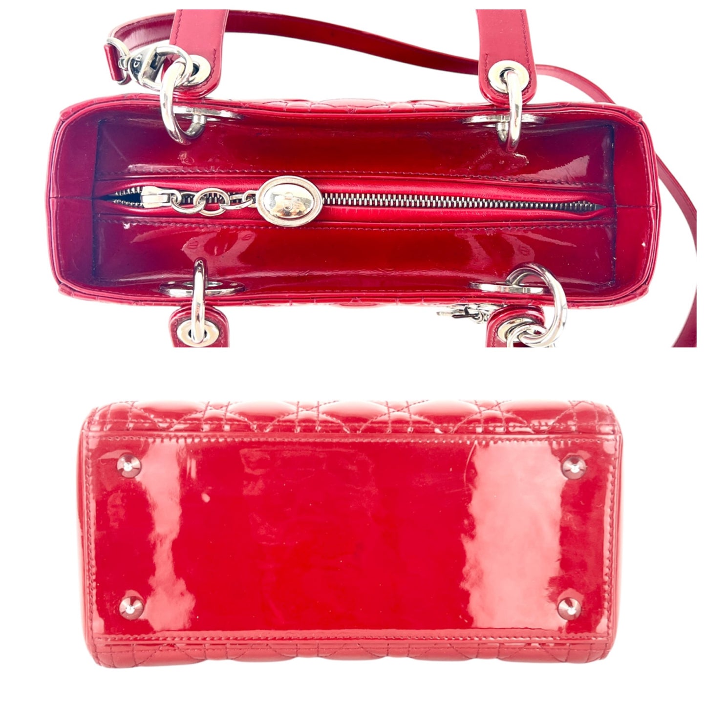 Dior Lady Dior Patent Leather Two-Way Bag