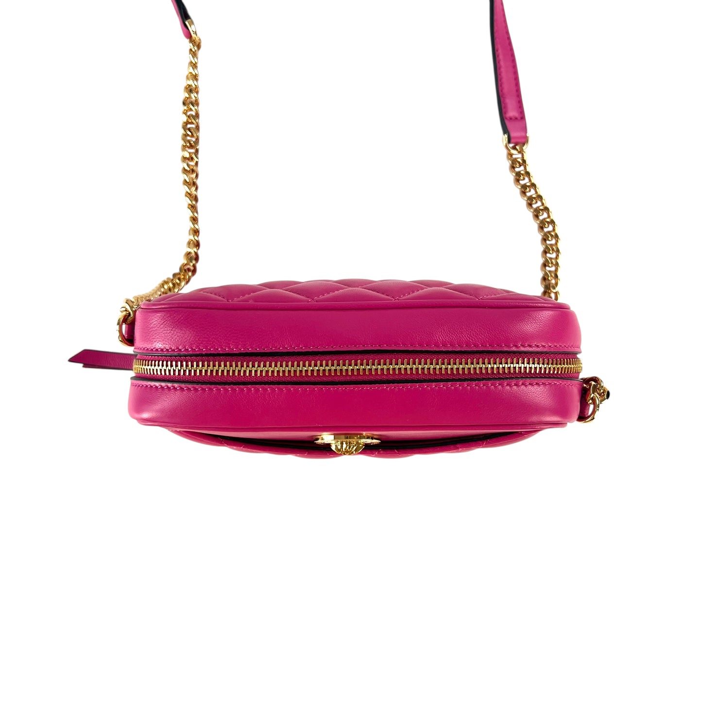 Versace Medusa Pink Quilted Chain Crossbody Bag