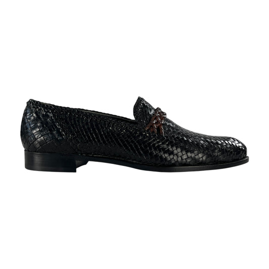 Versace Vintage Leather Woven Loafers