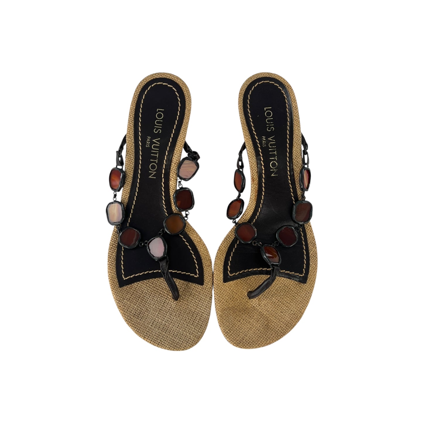 Louis Vuitton Raffia Heeled Sandals