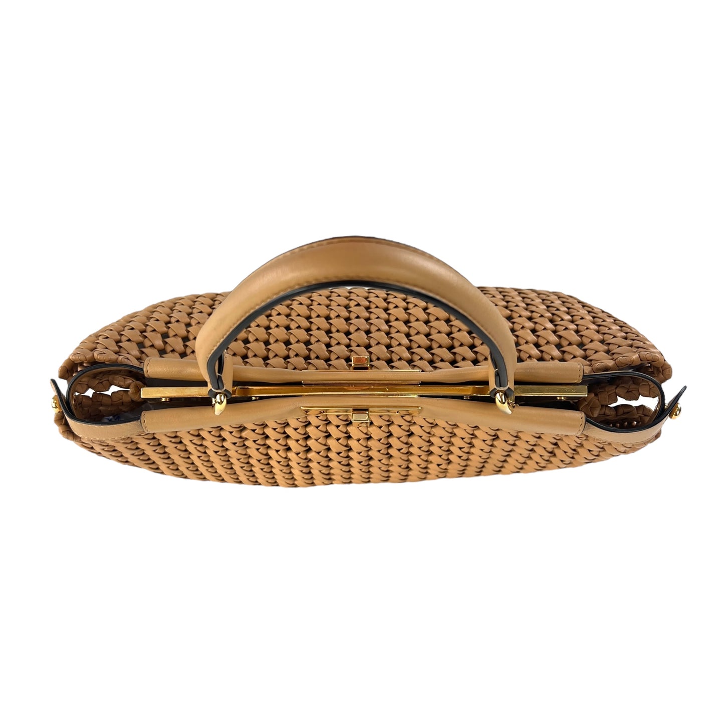 Fendi Peekaboo Interlace Leather Handbag