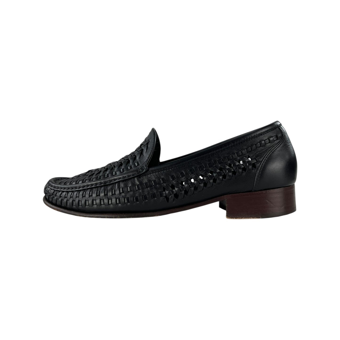 Saint Laurent Leather Woven Loafers