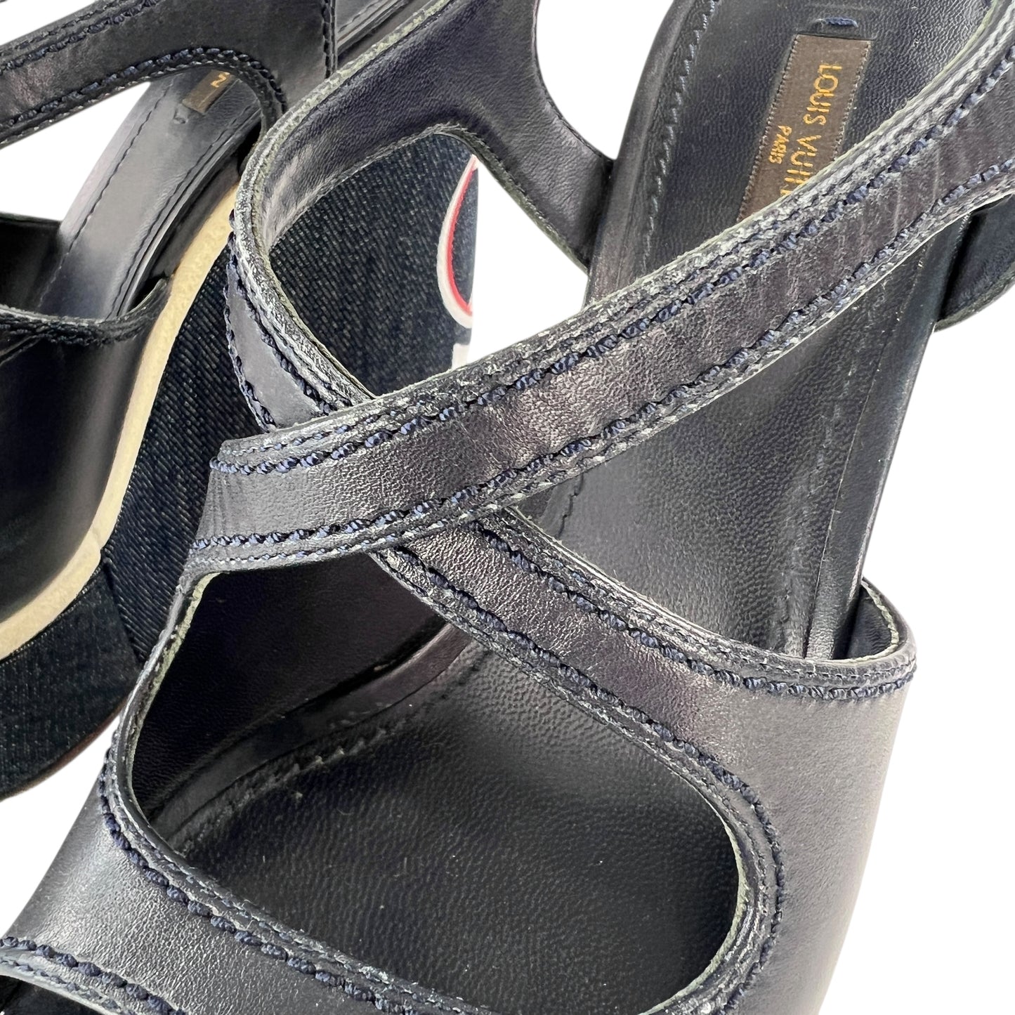 Louis Vuitton Denim Wedge Sandals