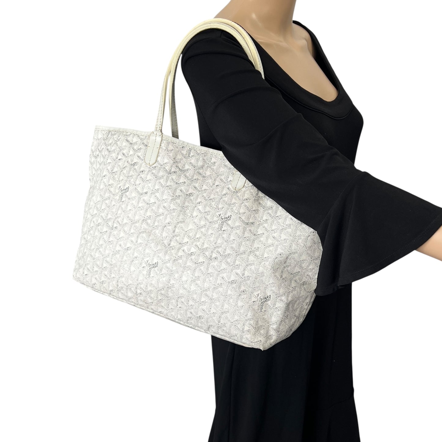 Goyard White Saint Louis Tote Bag