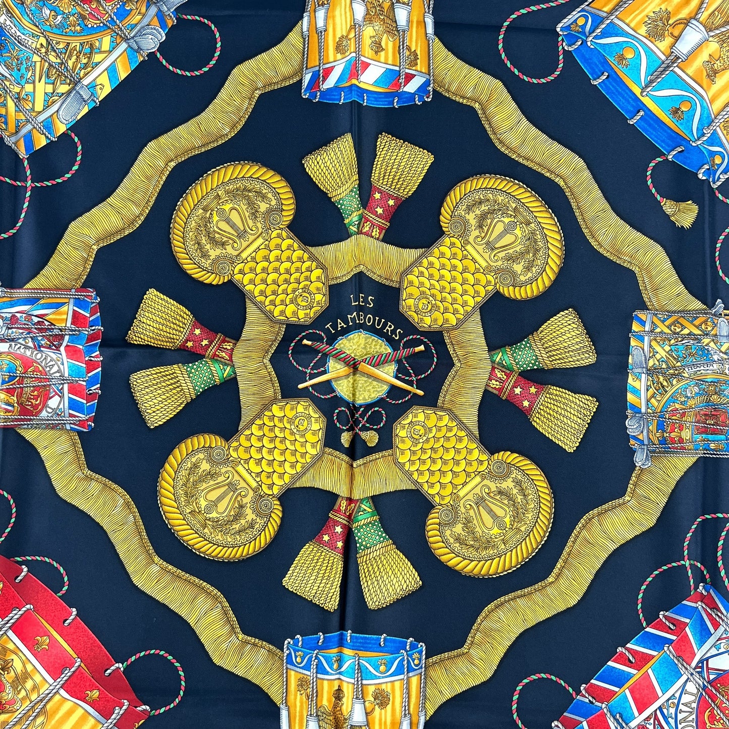 Hermès Les Tambours Silk Scarf
